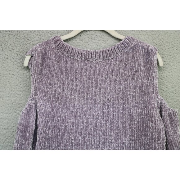 Express Cold Shoulder Bell Sleeves Sweater-XXS TTP-New w/Tag-Purple-Boho-Soft - Picture 10 of 10